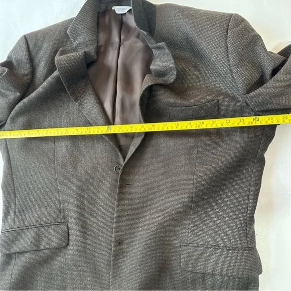 Vintage Joseph & Feiss 46L Lambswool Sports Coat Brown Grey 2-Button Men’s Wool - Picture 3 of 11